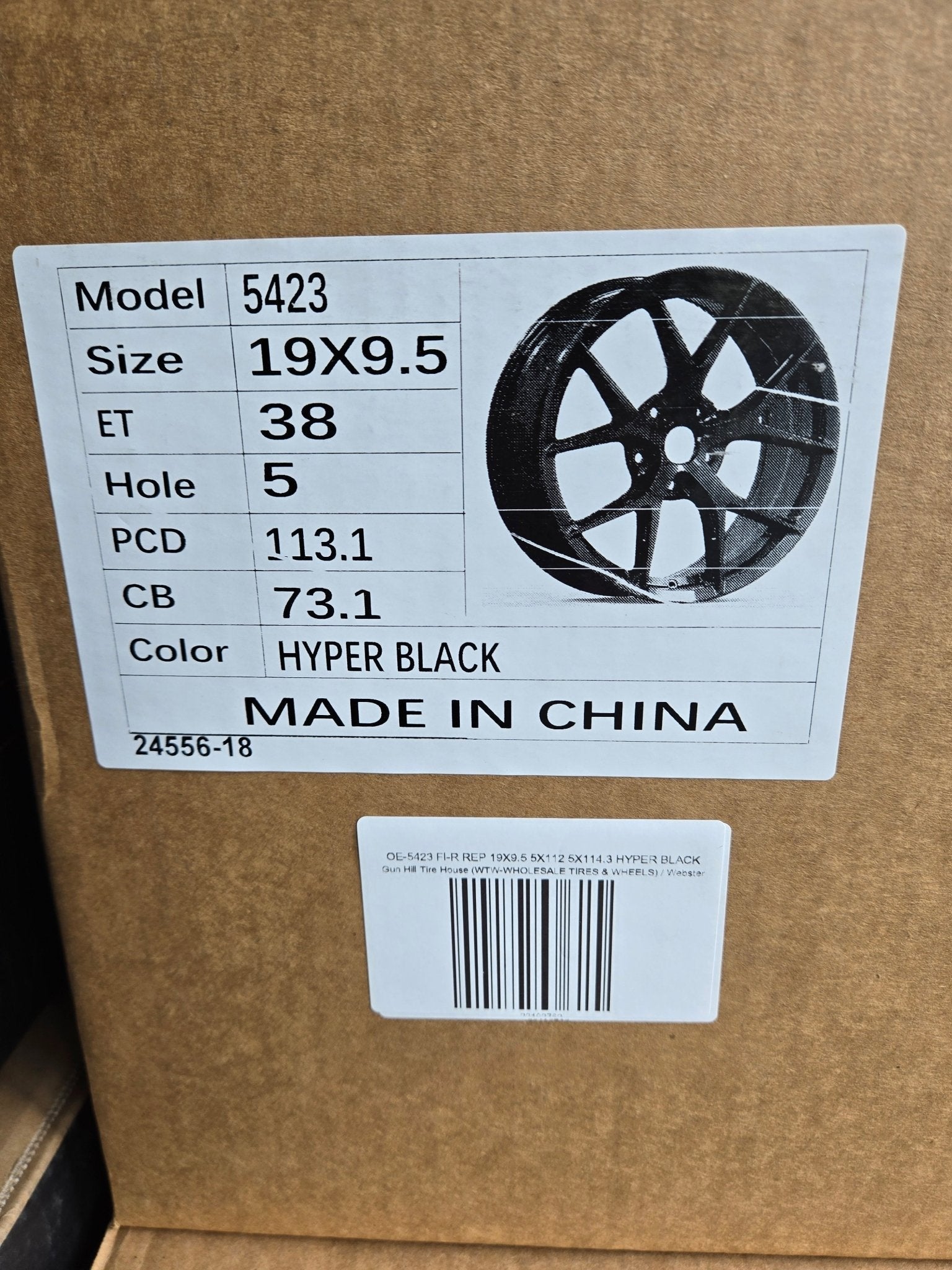 OE-5423 FI-R REP 19X9.5 5X112 5X114.3 HYPER BLACK