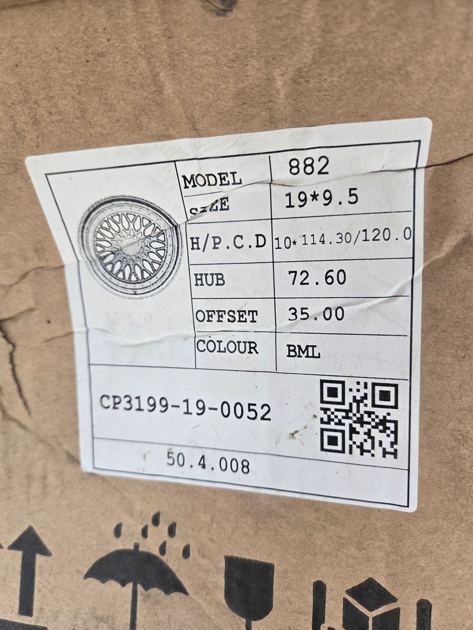 882 19X9.5  5X120 5X4.5 SML