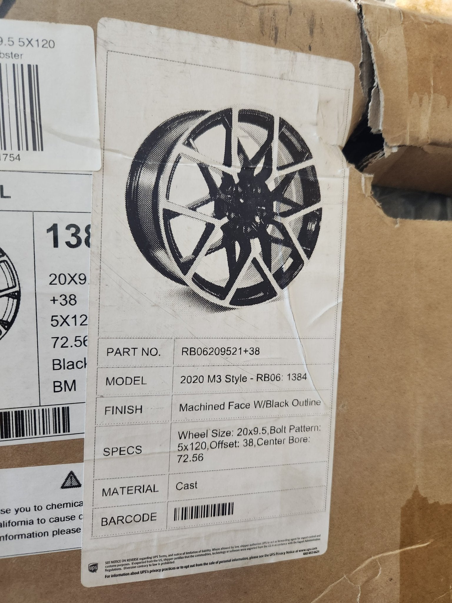 758 WHEELS 20X9.5 5X120 BLACK MACHINE FACE
