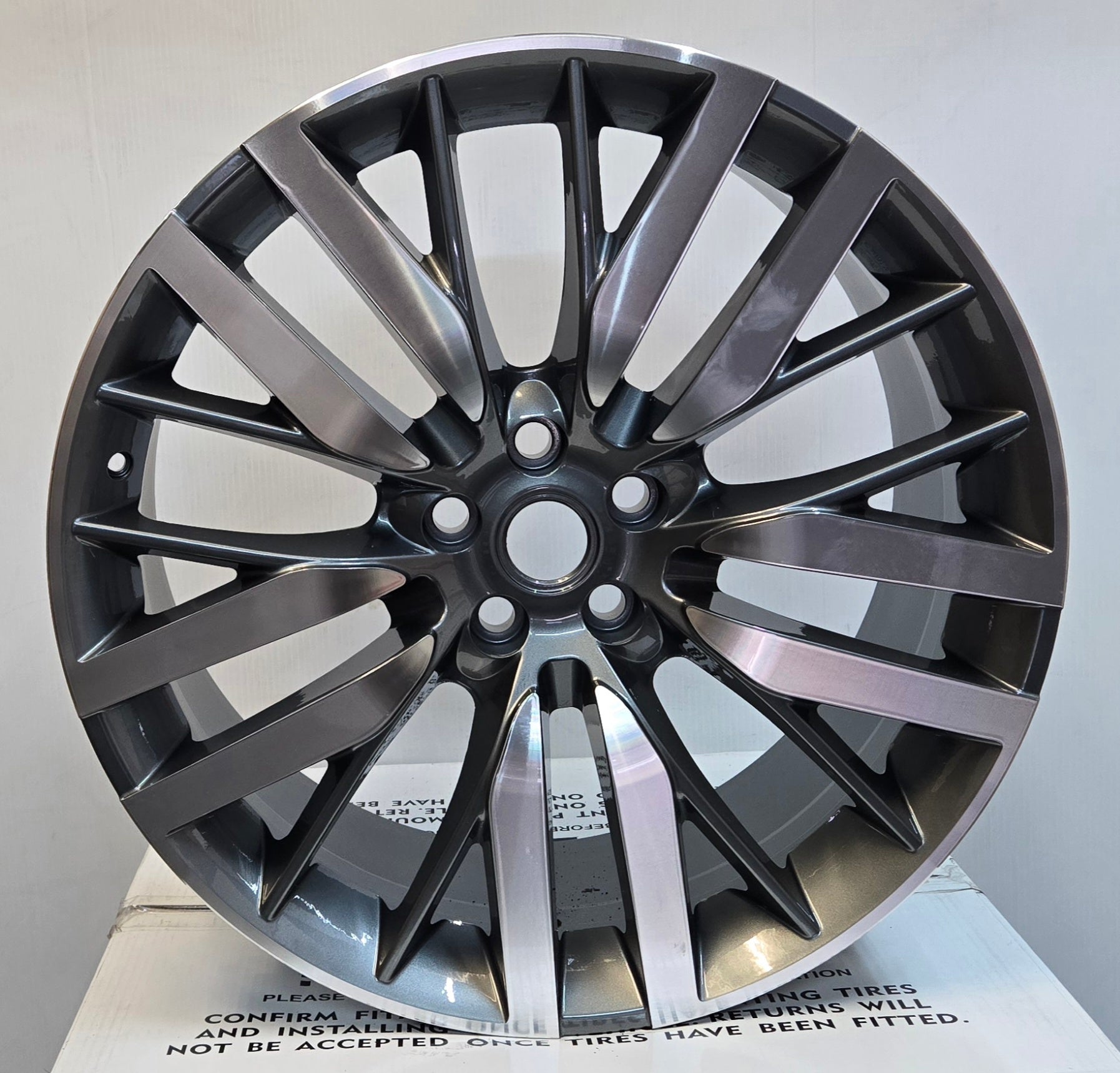 1278 22x10 5x120 DARK GREY  POLISHED