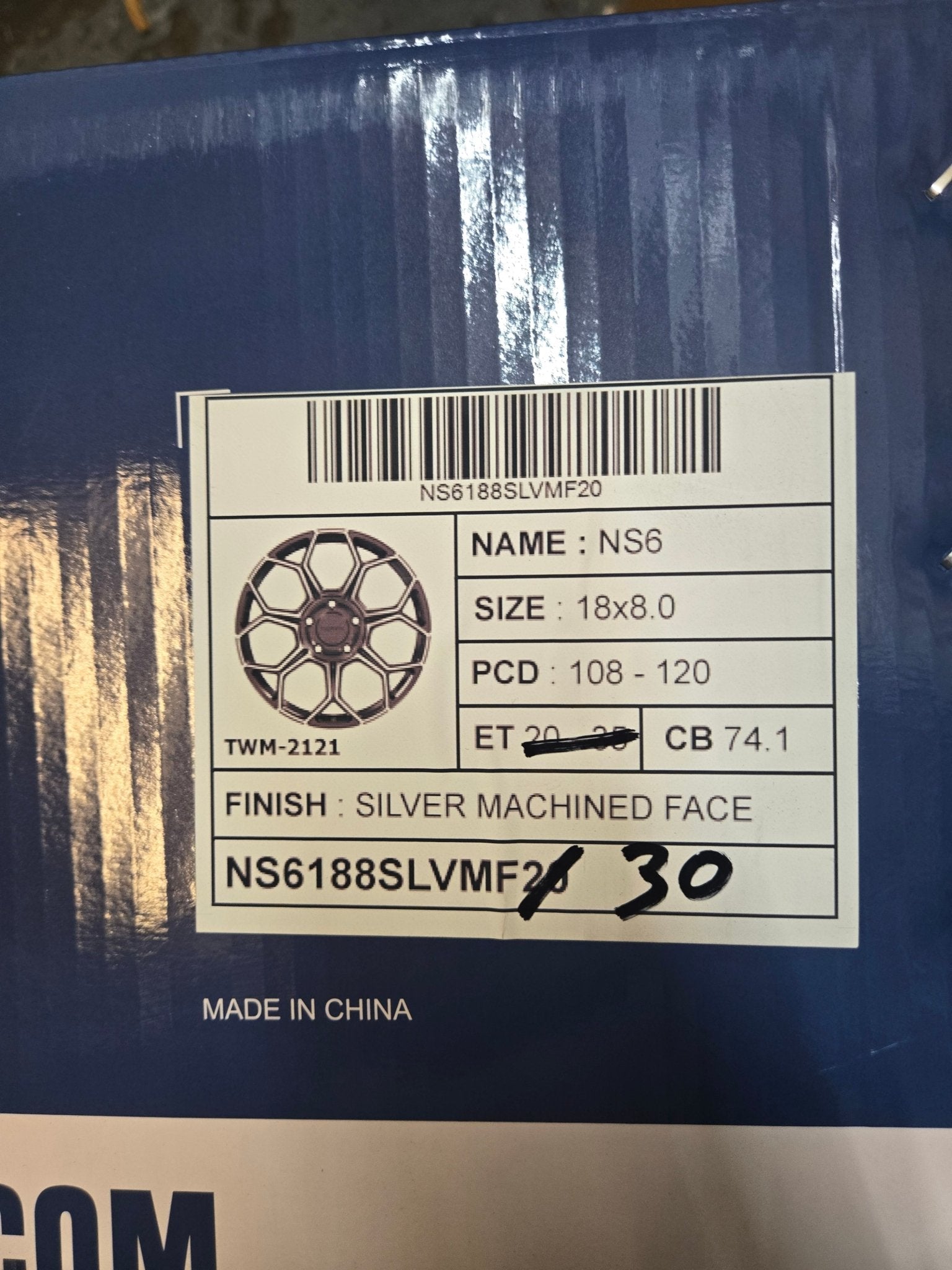 GWG NS6 18x8 5X108 5X110 SILVER MACHINE FACE