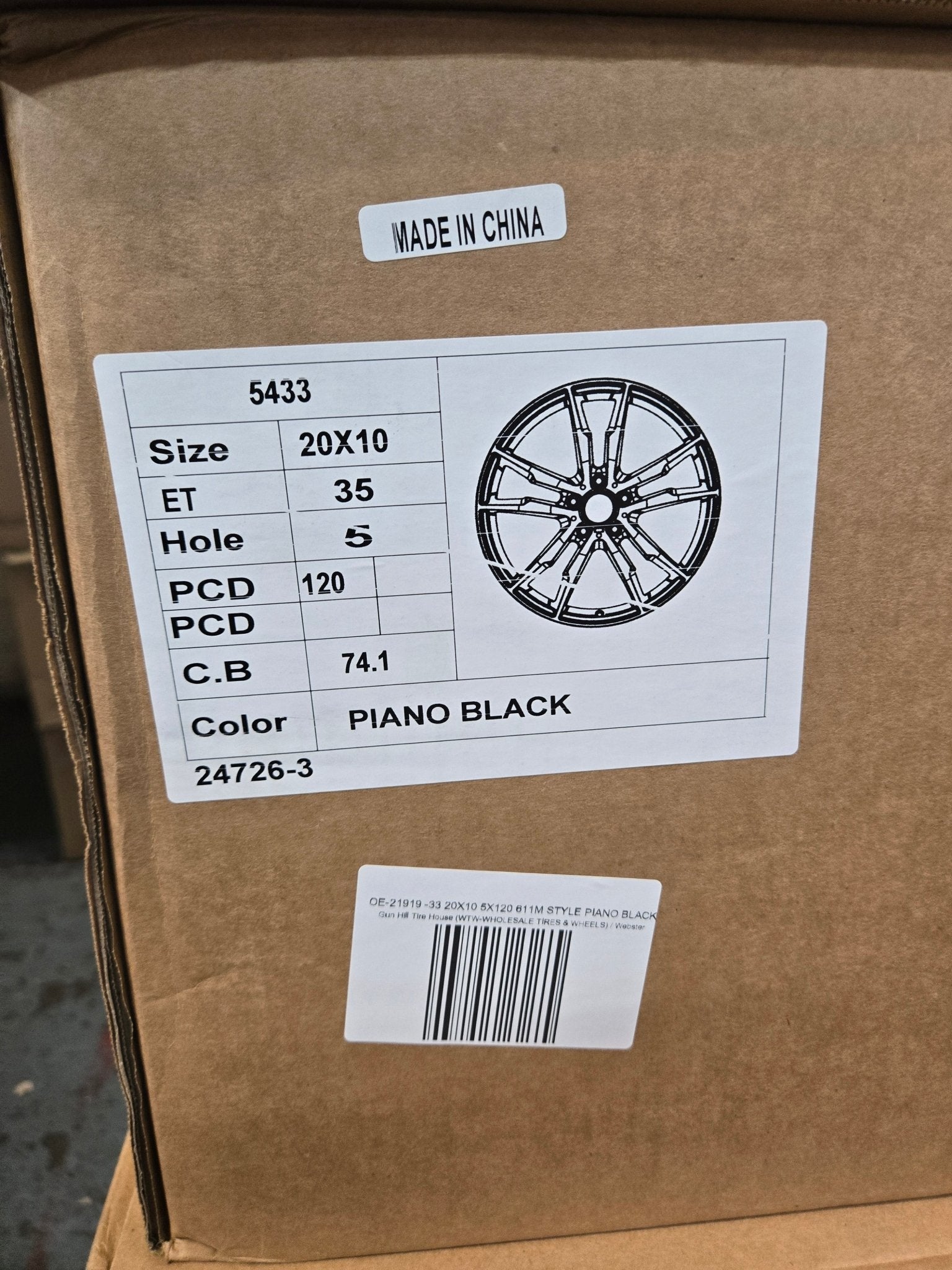 OE-21919 -33 5433 20X10 5X120 611M STYLE PIANO BLACK