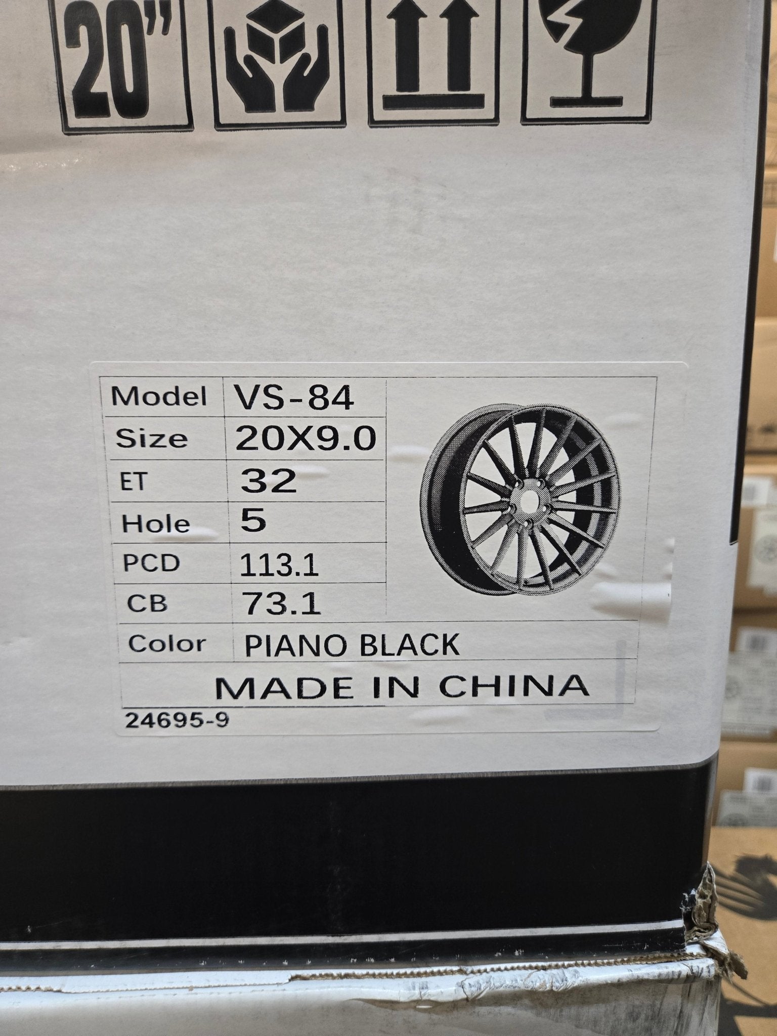 PEGASUS-0084 VS-84 Si-02 20x9.0 5x112 / 5x114.3 GLOSS BLACK