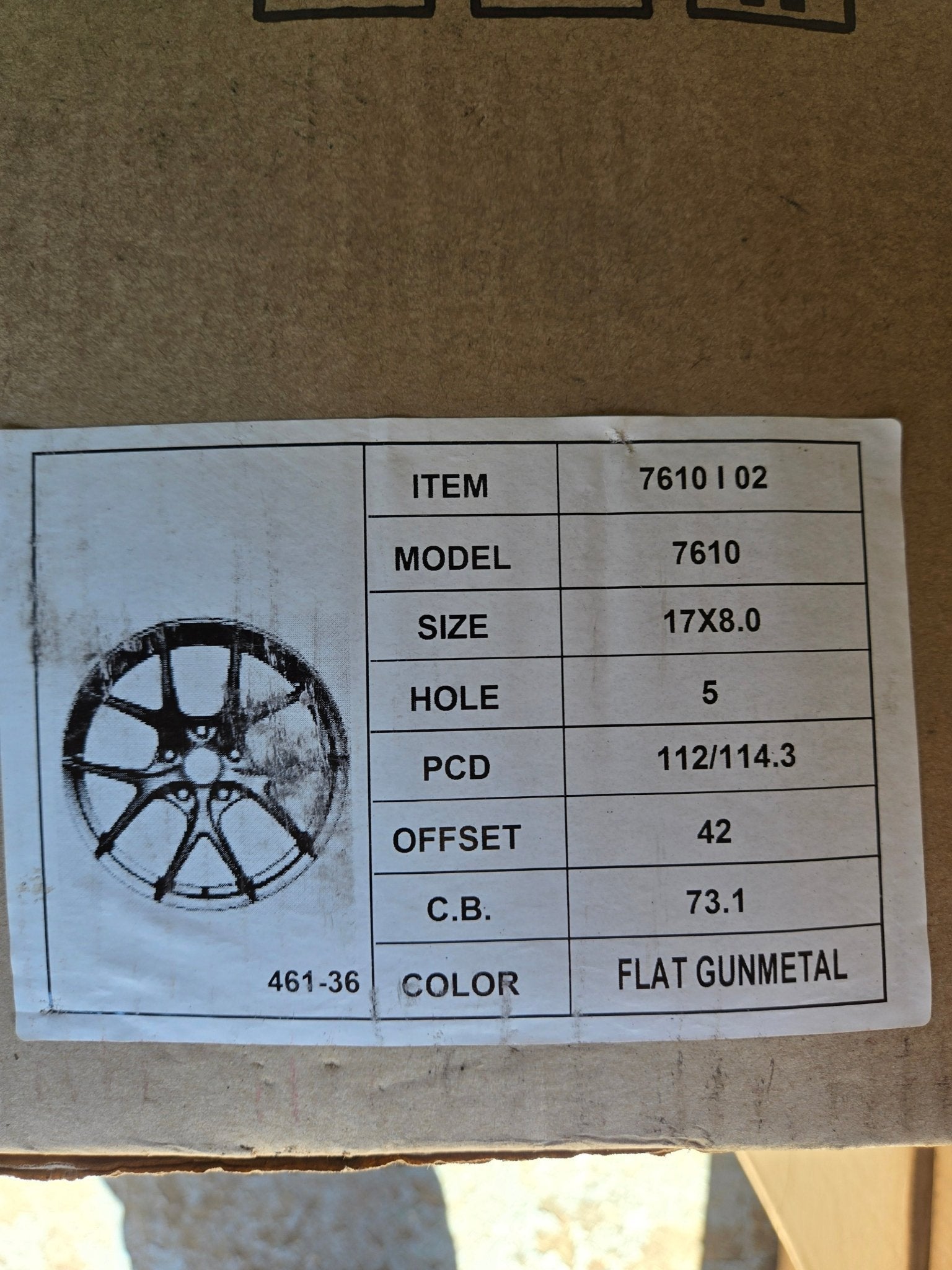 AR-7610 17X8.0 5X112 5X114.3 MATTE GUNMETAL