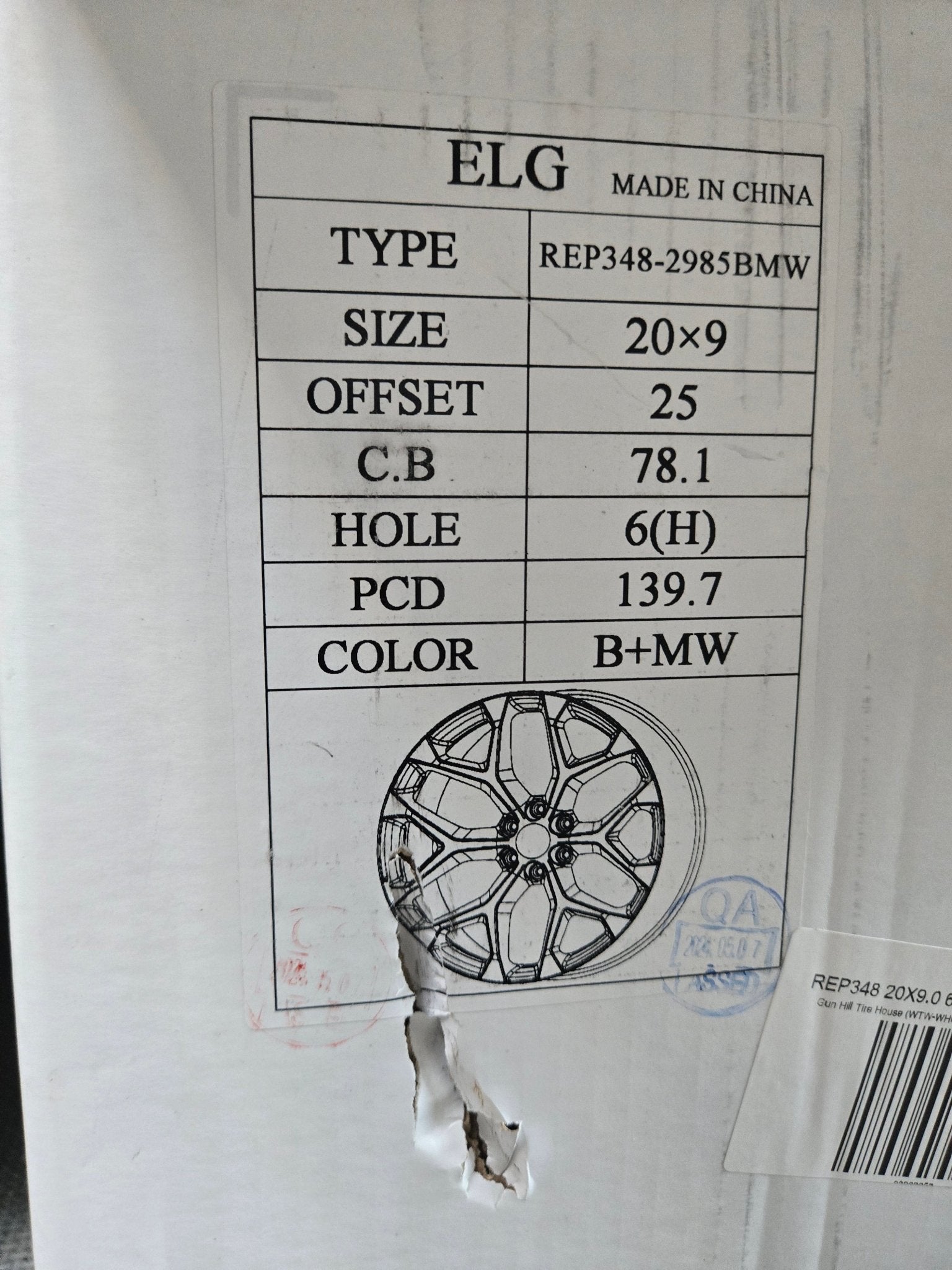 REP348 20X9.0 6X139.7 BLACK MILLED