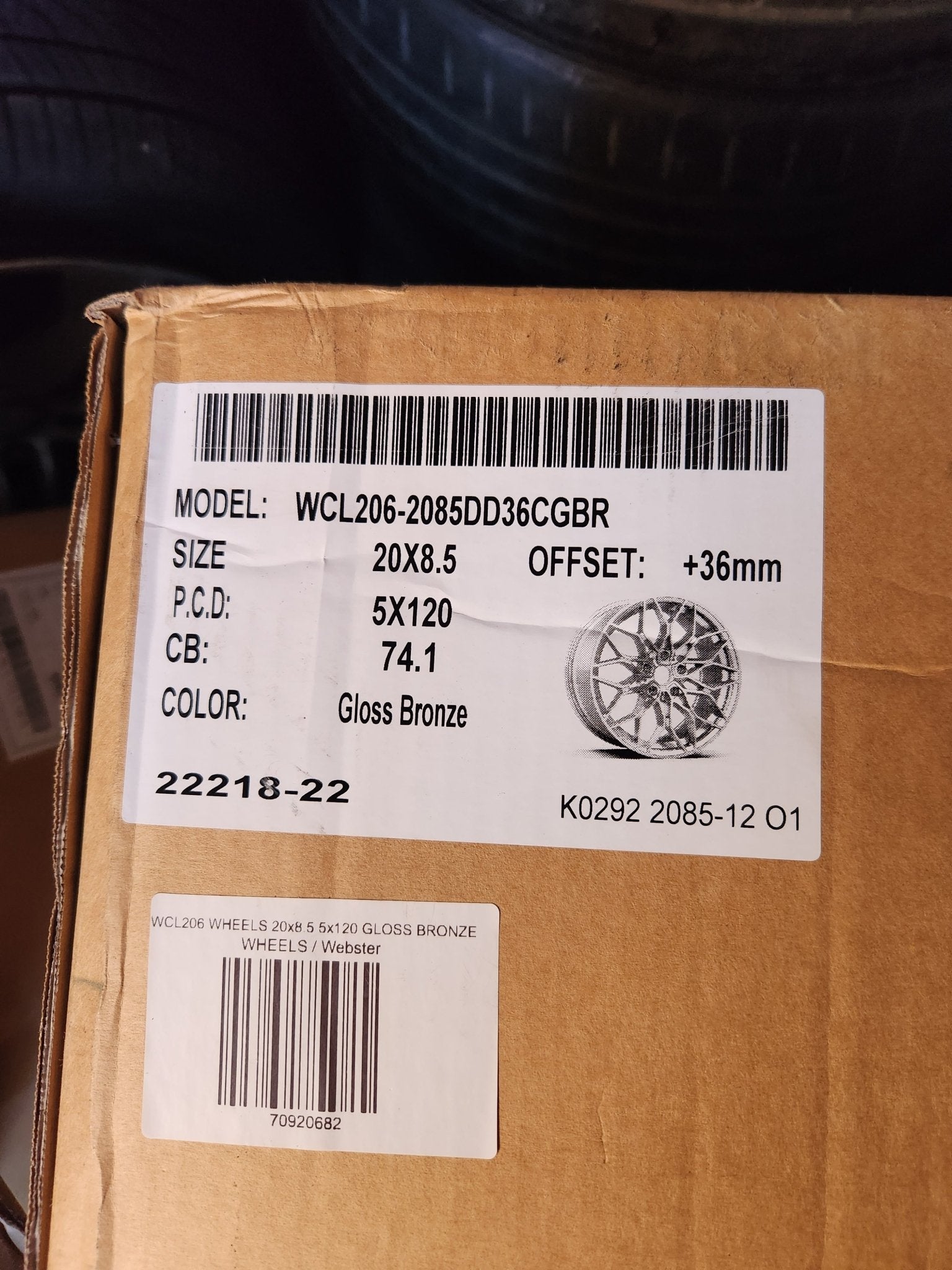 WCL206 20X8.5 20X8.5 5X120 BRONZE