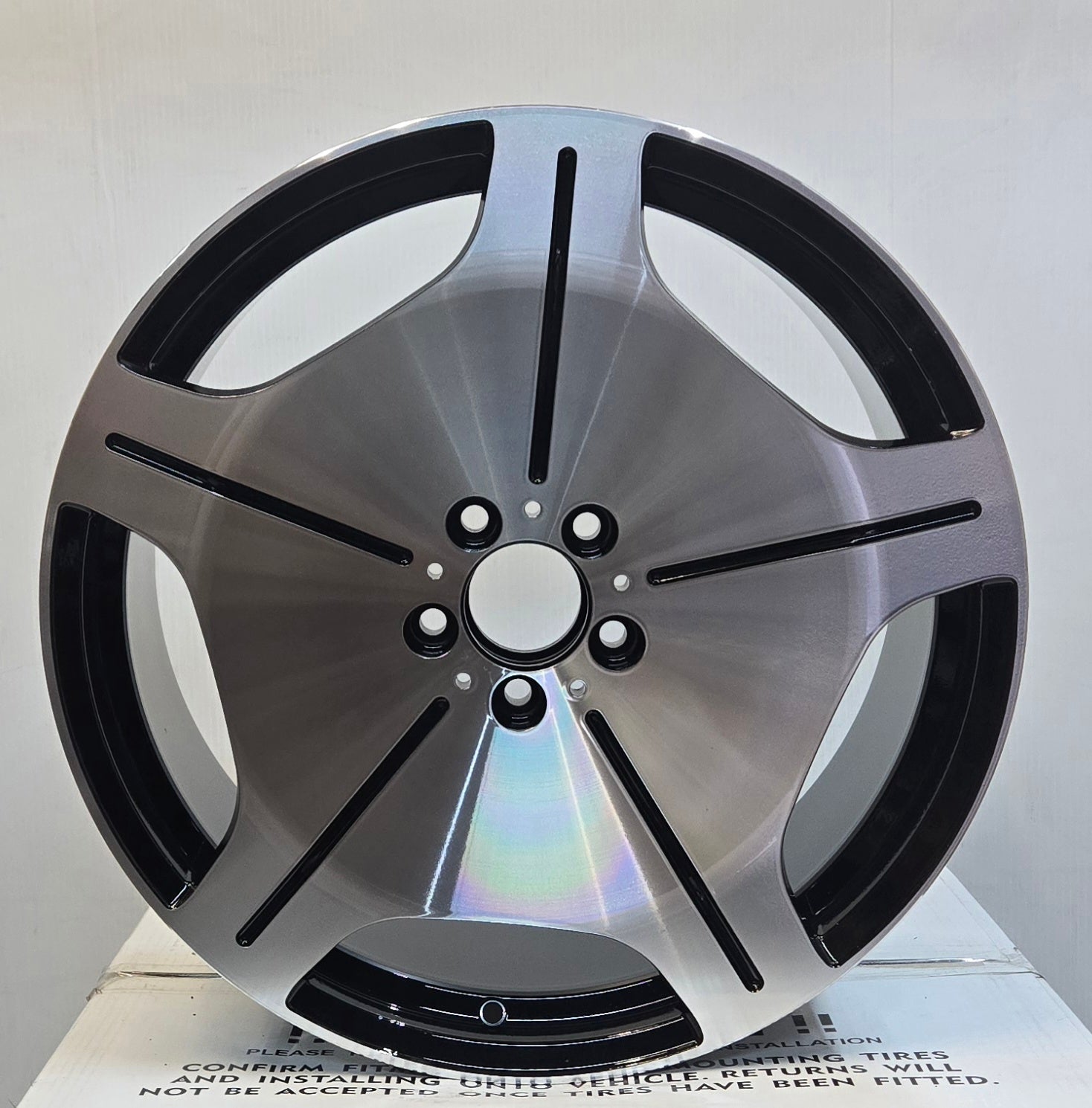 FBX35-20 20x9.5 5x112 GLOSS BLACK MACHINED FACE