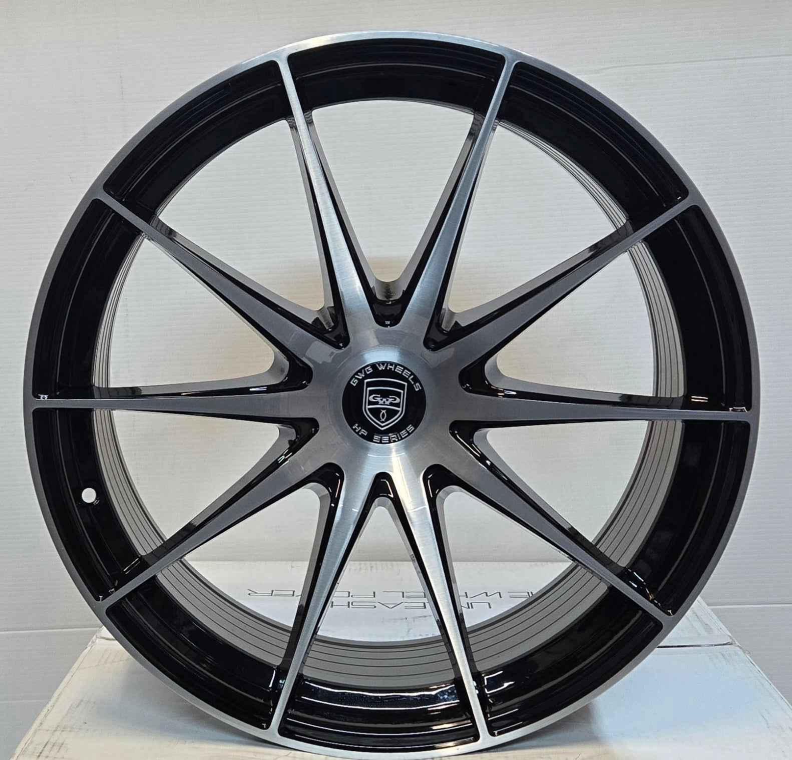 GWG HP4 20X9.0 5X112 5X114.3 GLOSS BLACK BRUSHED FACE