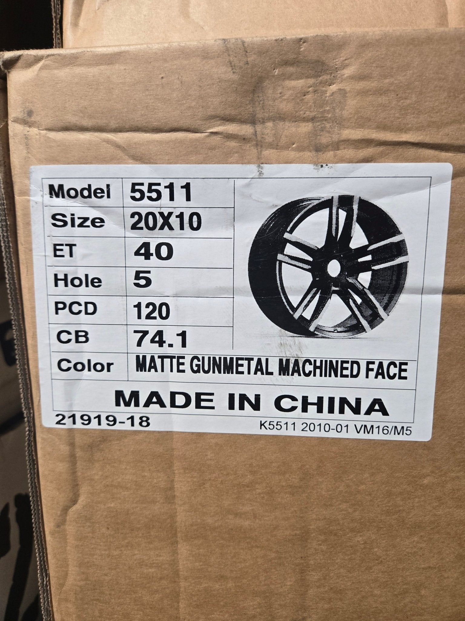 OE- 5511 21919-21 20x11 5x120 GUNMETAL MACHINED FACE