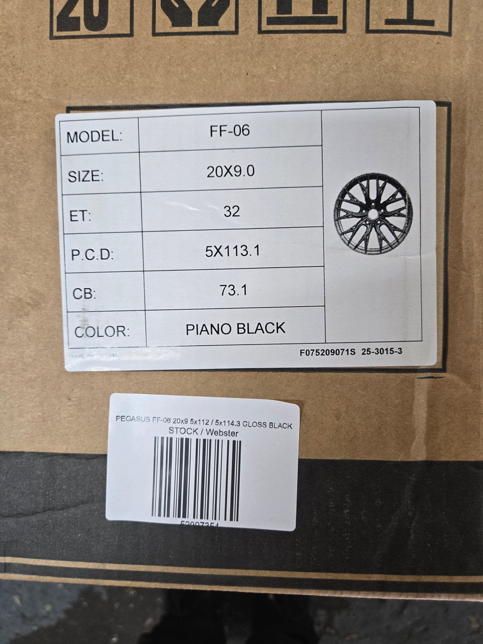 PEGASUS FF-06 20x9 5x112 / 5x114.3 GLOSS BLACK