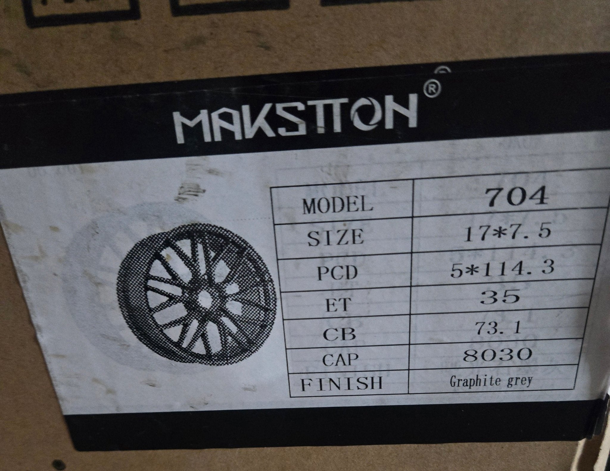 MAKSTTON 704 17X7.5 5X120 GRAPHITE