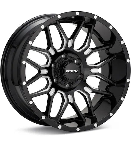 RTX WHEELS CLAW GLOSS BLACK W/MILLED ACCENT