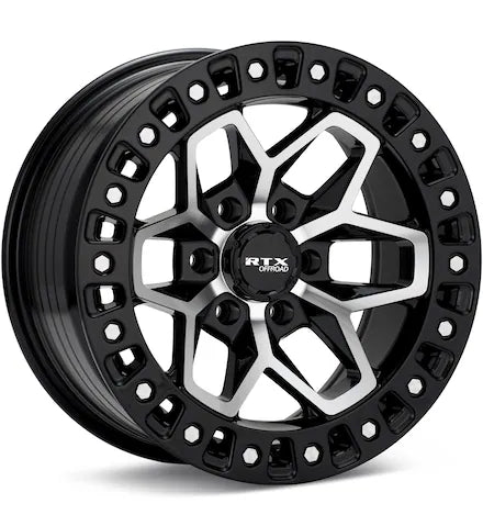 RTX WHEELS ZION GLOSS BLACK W/RED ACCENT